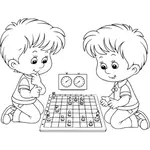 Twins playing chess