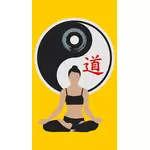 Pose de yoga y Yin y el Yang