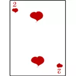 Kaksi sydäntä pelaamassa korttivektorigrafiikkaa
