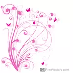 Pink floral design element