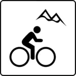 Vector afbeelding van berg fietsen faciliteiten beschikbaar teken