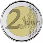 Vektör grafikleri iki euro para