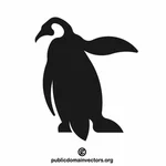 Клипарт с силуэтом птицы пингвина