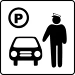 Vektor ikon for bil parkering attendant