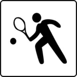 Vector image of tennis facilities available sign