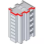 3D høy stige leiligheter bygge