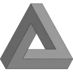 Vector illustration of grayscale impossible triangle