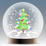 Christmas tree snow globe vector graphics