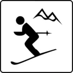 Vektorové kreslení lyžařské vybavení k dispozici znamení