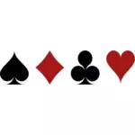 Vektorzeichnende der vier Farben in einem Kartenspiel