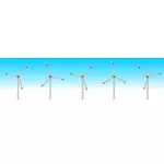 Pět větrné turbíny