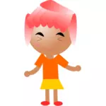 Lachende meisje met roze haren