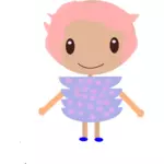 Copil cu părul roz