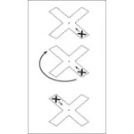 Diagramme vectoriel de construction d'un tapis magique