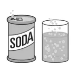 Zischen Soda Can und Glas-Vektor-Bild