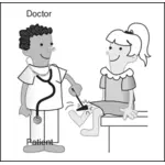 Vector cartoon illustraties van arts en patiënt