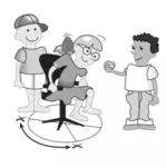 Drie kinderen spelen op stoel vector afbeelding