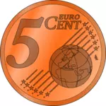 Vektorbild av 5 Euro centmynt
