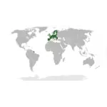 Европа, выделены на миракарта векторные иллюстрации