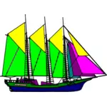 Colourful sailboat