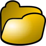 Vector image of shiny yellow filing folder web icon