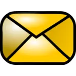 Vector illustration of shiny yellow e-mail web icon