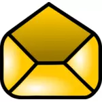 Vector de desen de pictograma de web strălucitoare galben deschis poştă