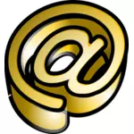 Clip-art vetor de sinal de correio brilhante ouro