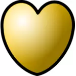 Vektorové ilustrace zlaté srdce s tlusté čáry ohraničení