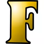 Vector clip art of large yellow letter F