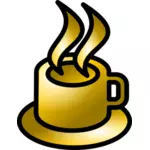 Ilustracja wektorowa błyszczące brązowy kawiarnia ikony