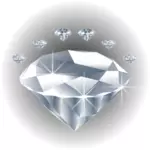 Kámen diamant, obklopený diamanty vektorové kreslení