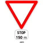 150 m 道路標識ベクトル画像を停止します。