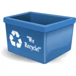 Vectorillustratie van blauwe kunststof recycling bin