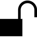 Unlocked padlock silhouette vector clip art