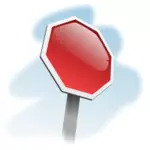 Immagine vettoriale 3D bianco segnale di stop