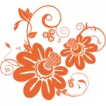 Deux fleurs orange vecteur dessin