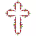 Flori abstracte pe o cruce