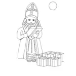 Sinterklaas met presenteert vector tekening