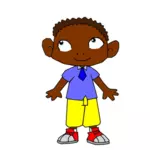 Chico africano de dibujos animados