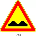 三角形の仮設道路のでこぼこの道路標識のベクトル画像