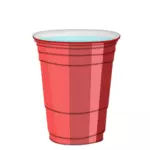 Rød plast kopp vektorgrafikk utklipp