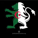 Heraldische leeuw met vlag van Algerije
