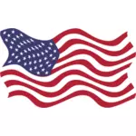 Bandiera americana in un vento