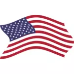 Amerikanische Flagge an einem windigen Tag