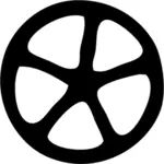 Vektorgrafikk av frihåndstegningen av en bil hjulet