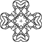 Zaoblený zdobený kříž osnovy vektorové ilustrace
