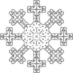 Dibujo de copo de nieve con Cruz decoraciones vectorial