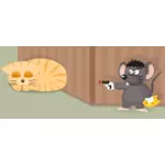 Vector image of mouse with a gun
