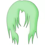 Vector illustration of green hair for child figure